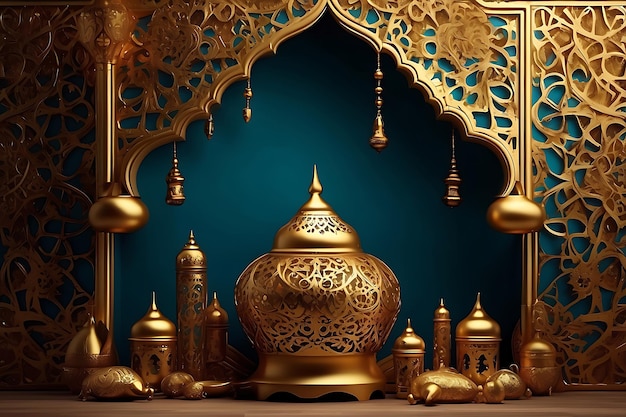 Ramadan Kareem decorative Arabic lamps Background