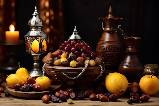 Ramadan Kareem decorative Arabic lamps Background