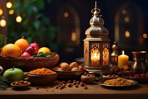 Ramadan Kareem decorative Arabic lamps Background