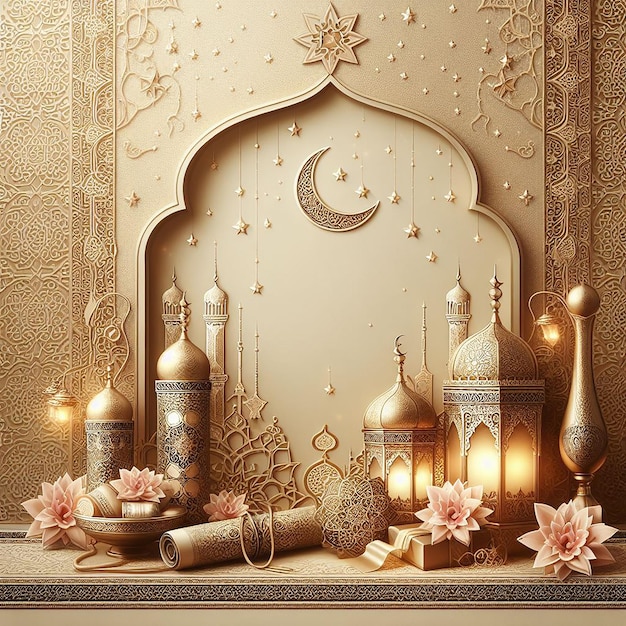 Ramadan kareem decorative festival card