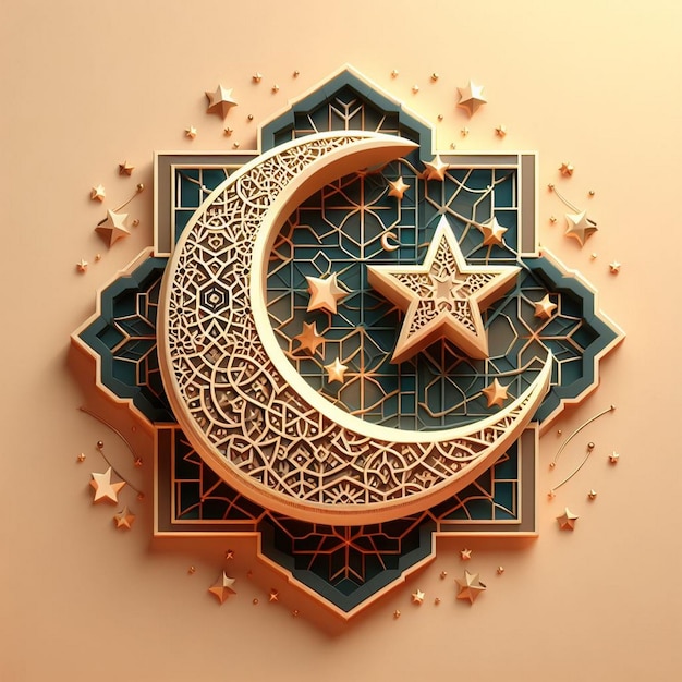 Foto ramadan kareem eid mubarak modello di illustrazione ai immagini generate