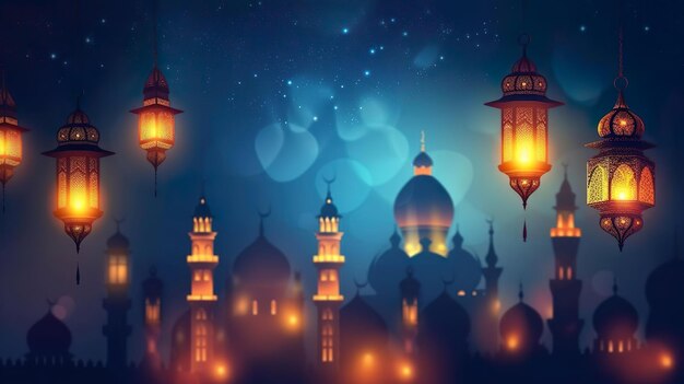 ramadan kareem elegant banner with mosque