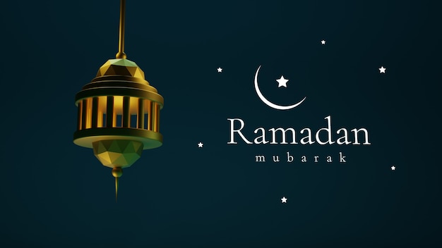 Ramadan Kareem. Gold lantern hanging icon moon and abstract luxury Islamic