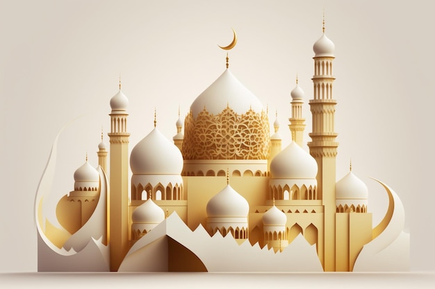Ramadan kareem golden mosque