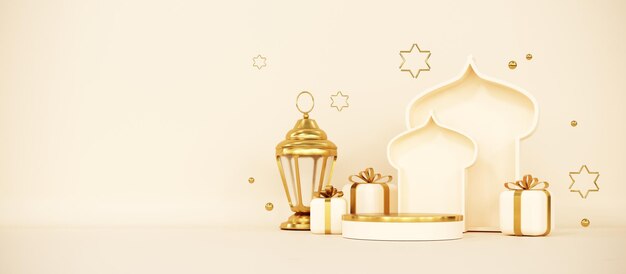 写真 アラビア語のランターン月ギフトプレゼント星 3d レンダリングのラマダンカリーム挨テンプレート