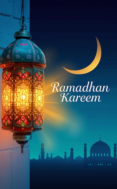 Ramadan Kareem groet lantaarn ontwerp