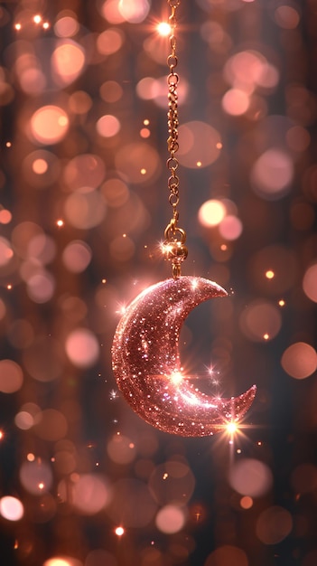 Ramadan Kareem groet poster ontwerp pastel kleuren glitter met lantaarn