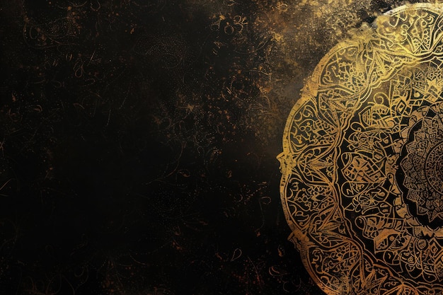 Ramadan kareem groetkaart met gouden islamitische arabesque