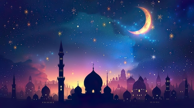 Ramadan Kareem groetkaart met moskee