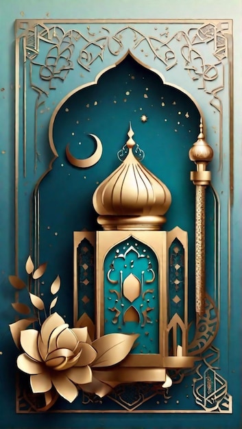 Рамадан Карим праздничный дизайн Красивое мусульманское приглашение с Рамаданом