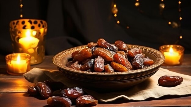Ramadan Kareem and Iftar Muslim food holiday