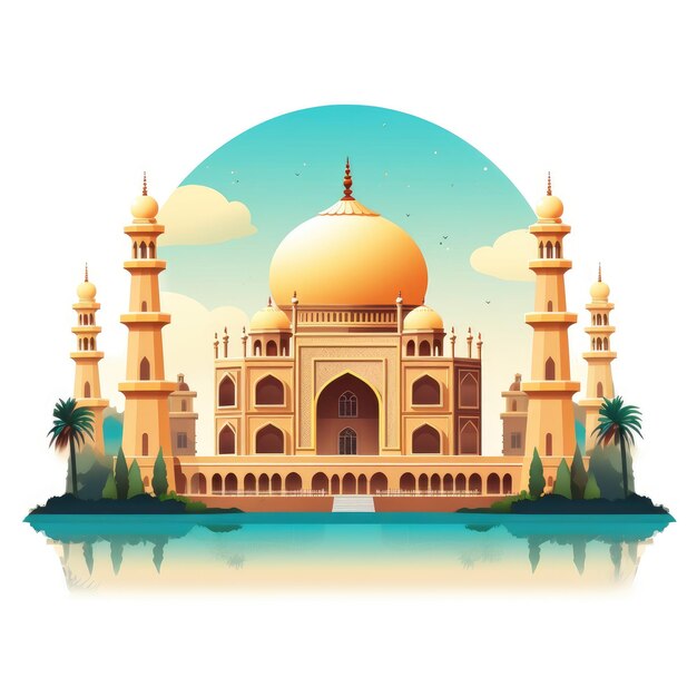 Photo ramadan kareem illustrated flat background for islamic greeting card