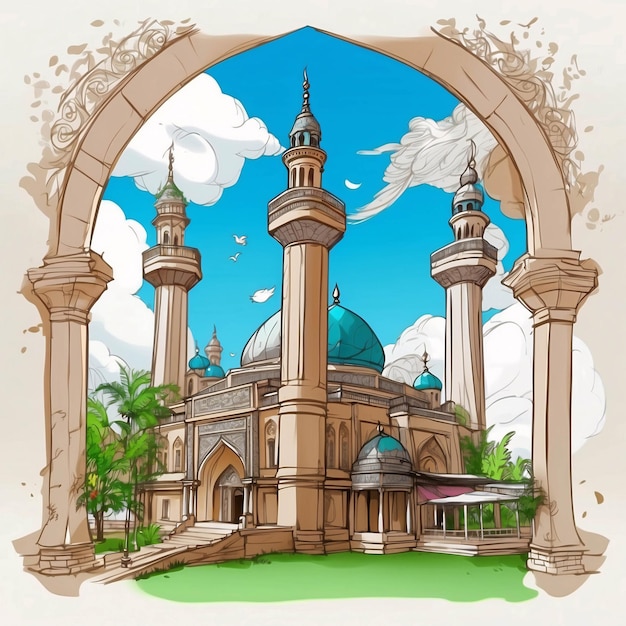 Ramadan Kareem Illustratie Islamitisch Eid Festival Banner Design Illustratie