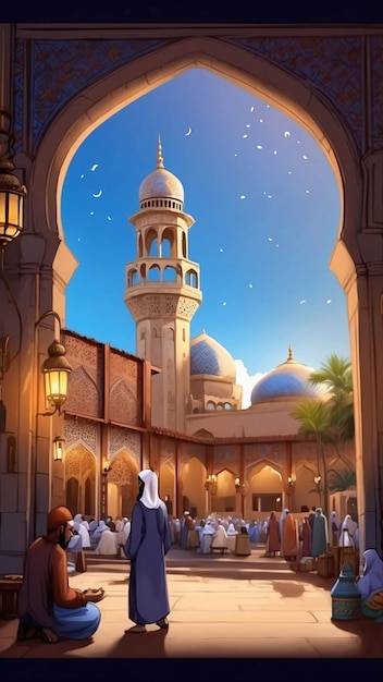 Ramadan Kareem Illustratie Islamitisch Eid Festival Banner Design Illustratie