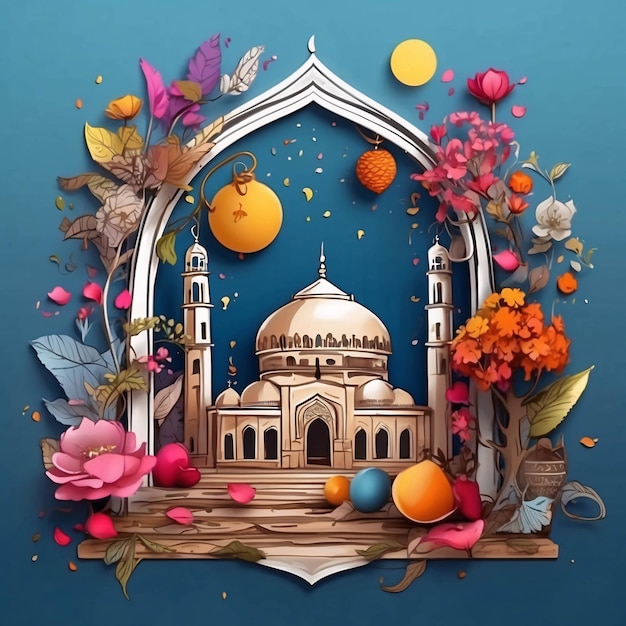 Ramadan Kareem Illustratie Islamitisch Eid Festival Banner Design Illustratie