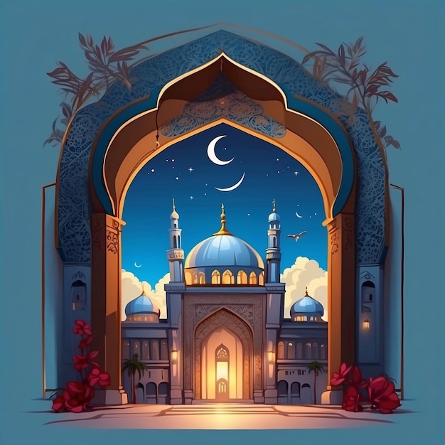 Ramadan Kareem Illustratie Islamitisch Eid Festival Banner Design Illustratie