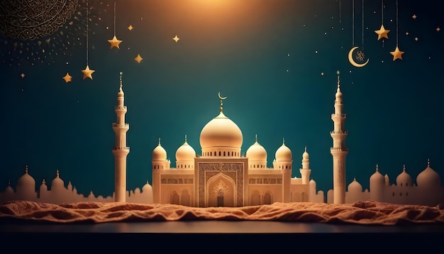 ramadan kareem illustratie van arabische lantaarn met maan en kaarsen ramadan viering achtergrond