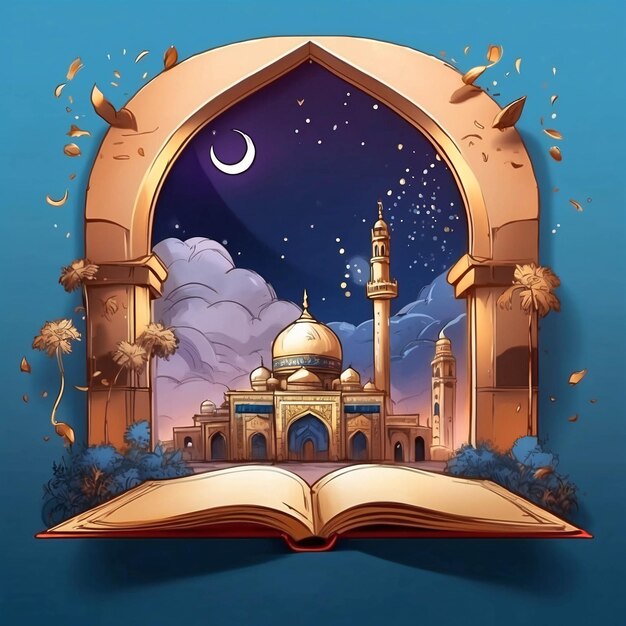 Ramadan Kareem Illustration Islamic Eid Festival Banner Design Illustration