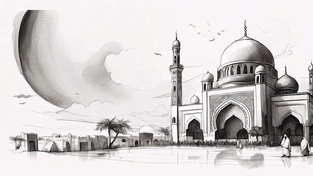 Иллюстрация Рамадана Карима Исламский фестиваль Ид Дизайн баннера Иллюстрация