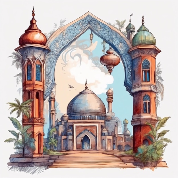 Ramadan Kareem Illustration Islamic Eid Festival Banner Design Illustration
