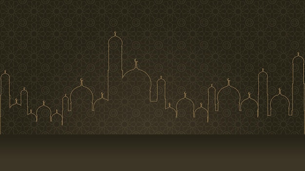 Ramadan kareem illustration islamic pattern background isolated in dark brown