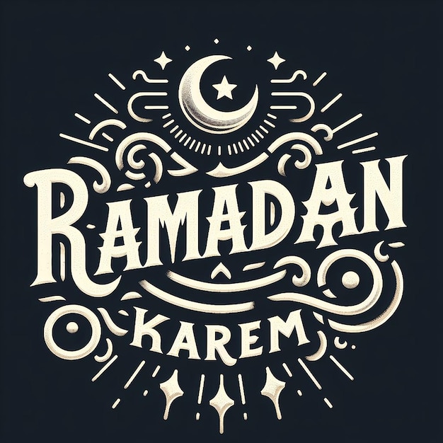 Foto ramadan kareem in een vintage lettertype dat doet denken aan klassieke handgeschreven borden