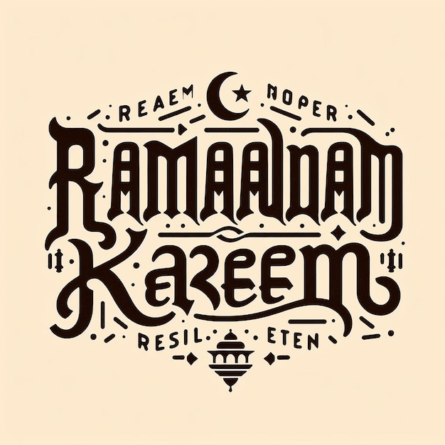 Foto ramadan kareem in een vintage lettertype dat doet denken aan klassieke handgeschreven borden