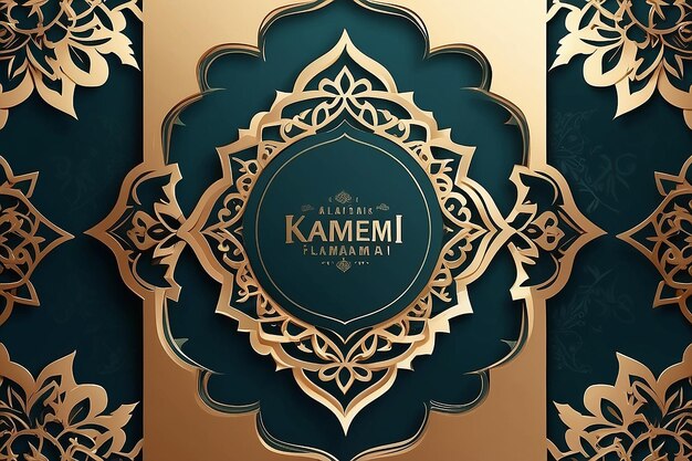 Photo ramadan kareem islamic arabic luxury elegant background greeting card template design with decorative ornament borders