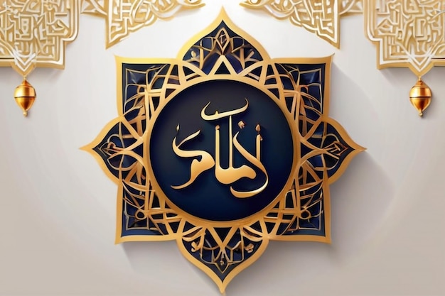 Ramadan kareem Islamic background design with arabic calligraphy and ornament