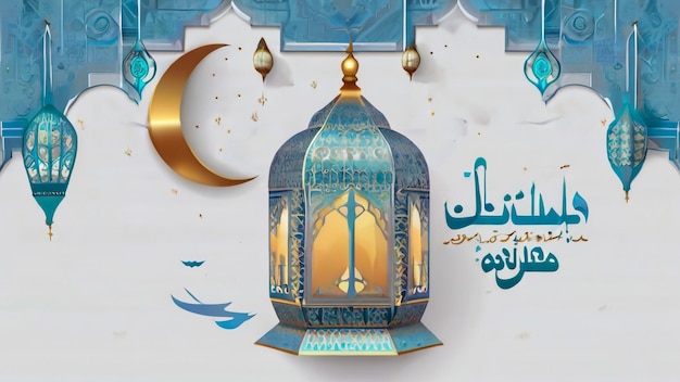 Исламский дизайн Рамадана Карима с арабским рисунком и каллиграфией для плаката с приглашением к меню b