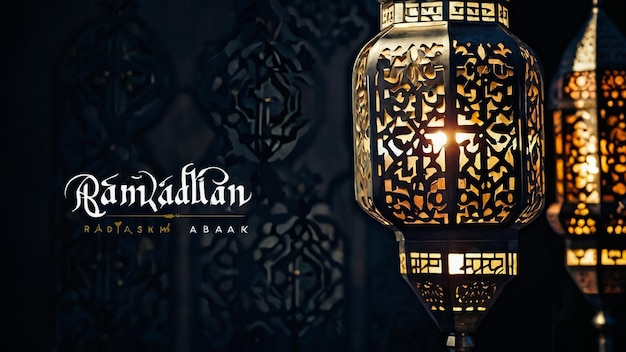 Ramadan Kareem islamic design with arabic pattern and calligraphy for menu invitation poster ba