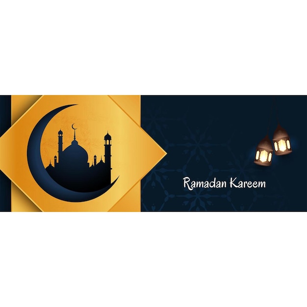 Ramadan kareem islamic festival celebration cultural banner vector