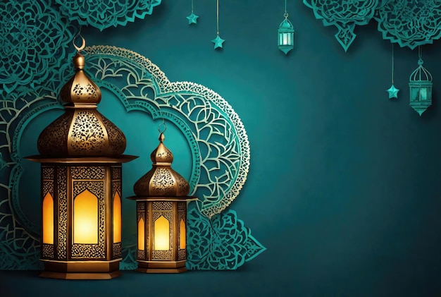 ramadan kareem islamic greeting card background illustration