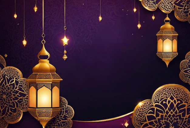 ramadan kareem islamic greeting card background illustration