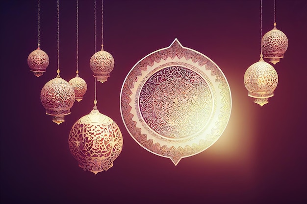 Ramadan Kareem. Islamic greeting card template with ramadan for wallpaper design.