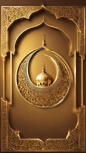 Ramadan kareem islamic greeting template wallpaper golden color background ramadan islamic