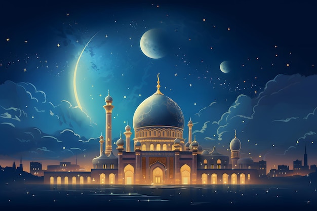 Ramadan kareem islamic holy month mosque background