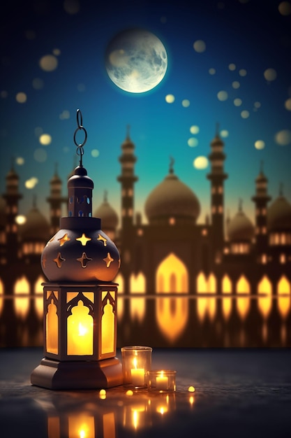 Photo ramadan kareem islamic lantern background