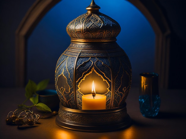 Рамадан Карим фонарь празднование лампа реалистичная 3D иллюстрация Вектор арабская исламская культура праздничная