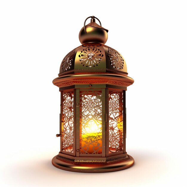 Photo ramadan kareem lantern on white background