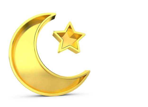 Ramadan Kareem maan en ster 3D-rendering