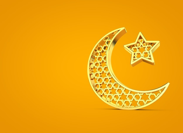 Ramadan Kareem maan en ster 3D-rendering