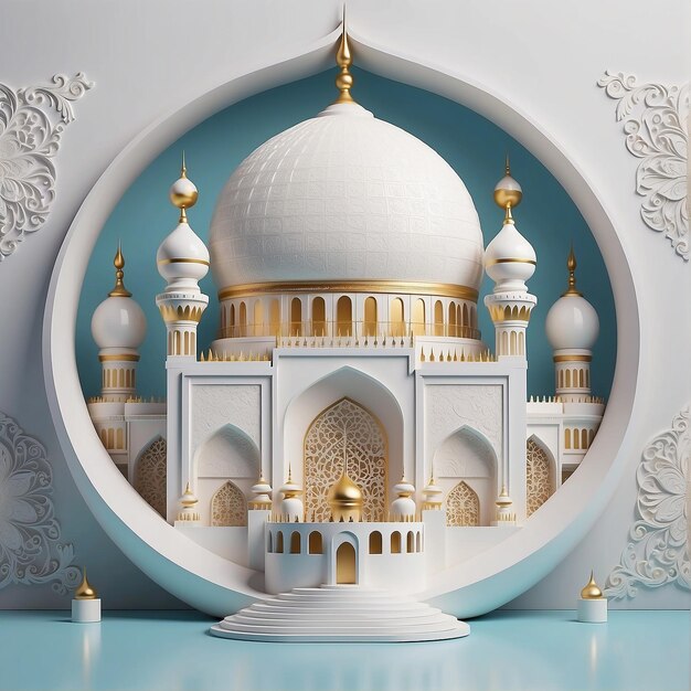 Ramadan Kareem Mosque 3Dsign Background