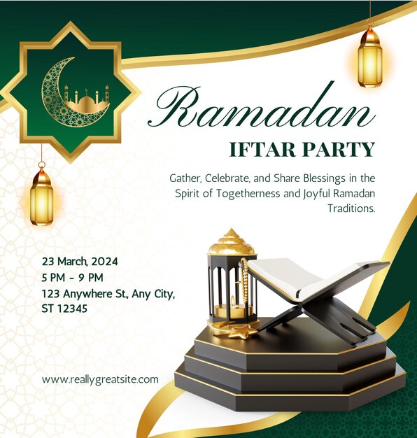 Ramadan Kareem poster card template