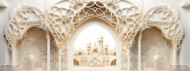 Рамадан Карим в скульптурном и геометрическом стиле в бежевых цветах