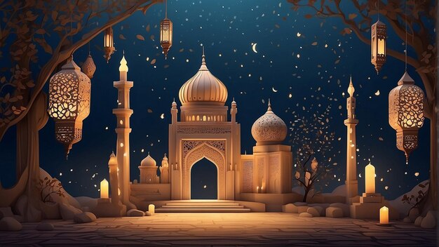 Ramadan kareem stunning background design with islamic decoration