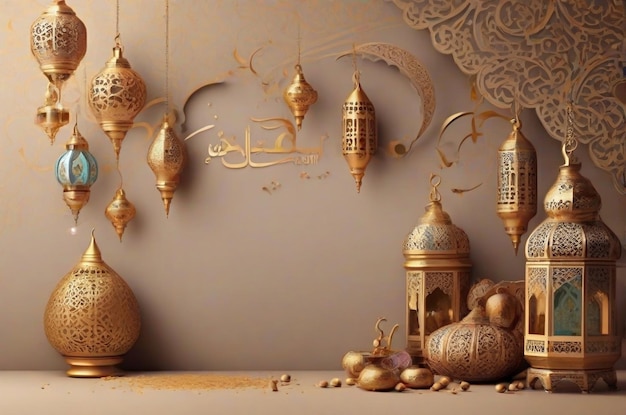 Рамадан карим традиционный исламский праздник религиозный фон