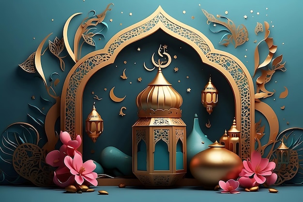 Ramadan kareem traditional Islamic festival religious background