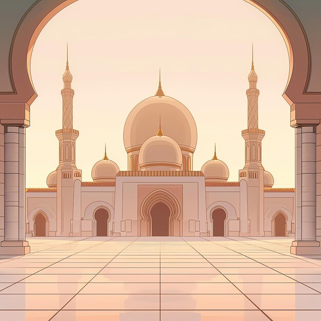 Ramadan kareem vector background with mosques and minarets to the holiday mubarak