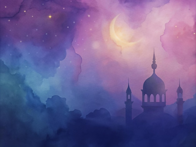 ramadan kareem watercolor background